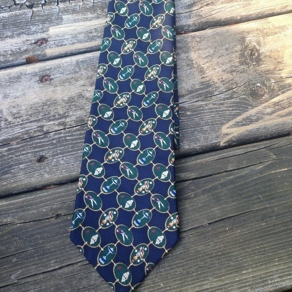 Tommy Hilfiger Men's Neck Tie‎ Golf Print - Picture 1 of 6